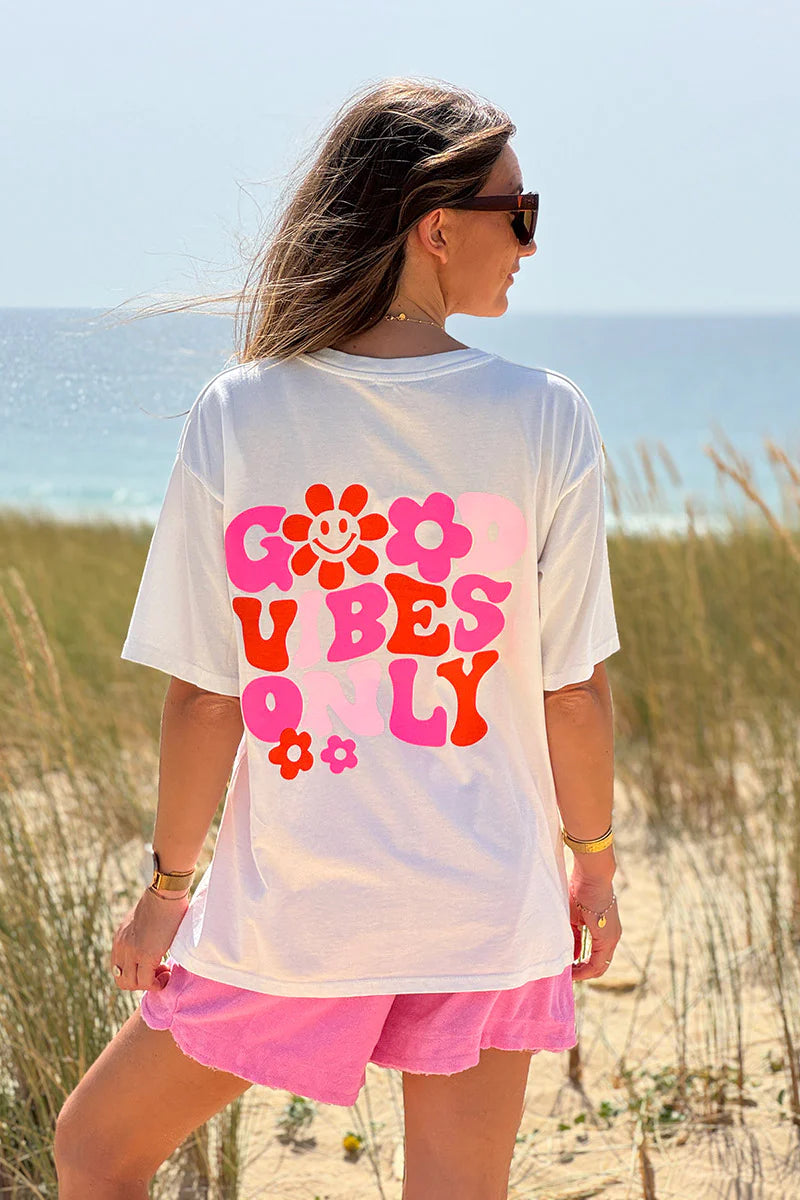 White “Good Vibes Only” Tee