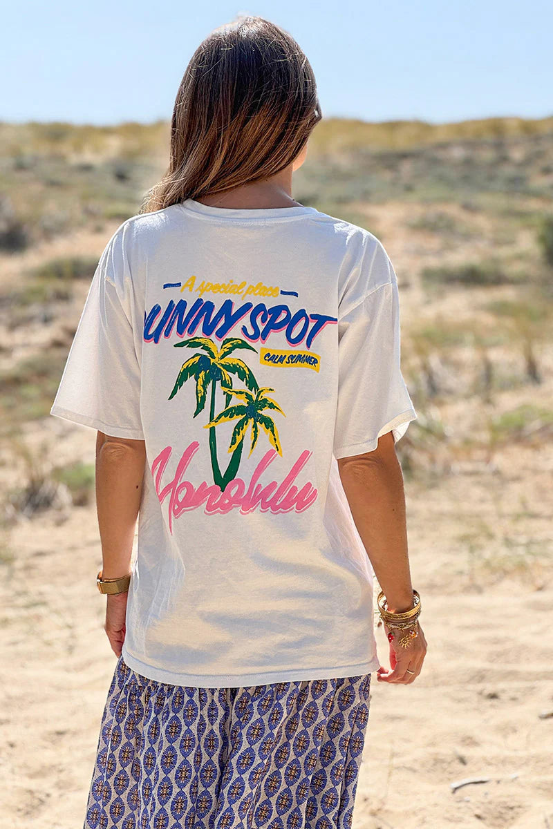 White Honolulu Screen Print Tee