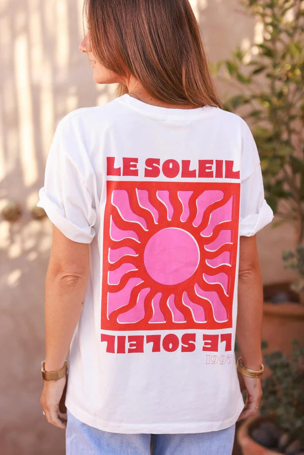 White Le Soleil Jersey Tee