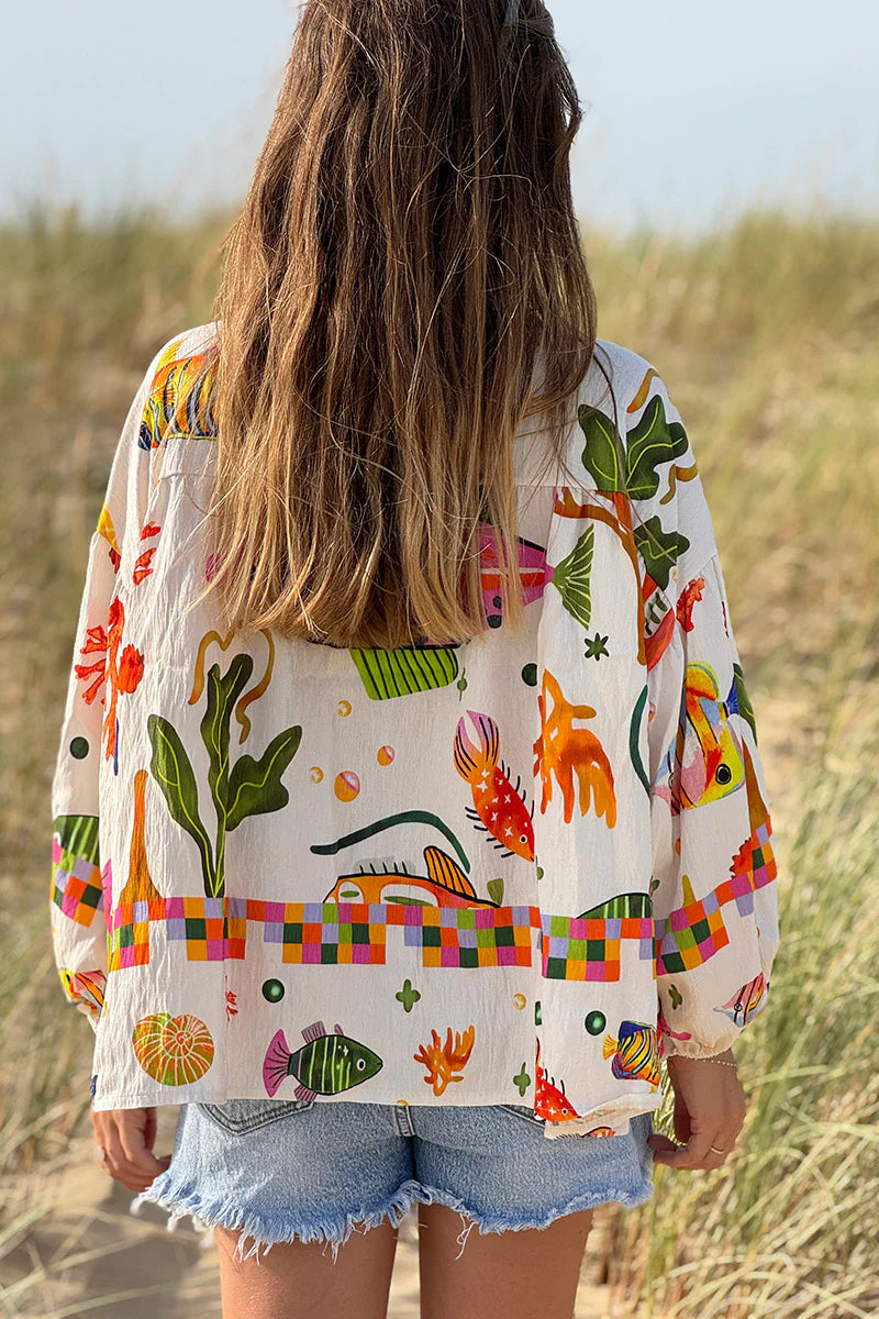 White Under the Sea Boho Blouse