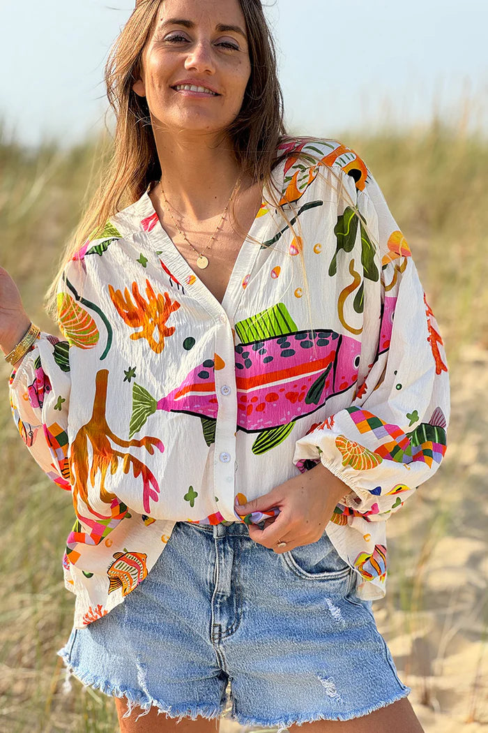White Under the Sea Boho Blouse