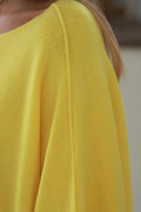 Yellow Knit Batwing Blouse