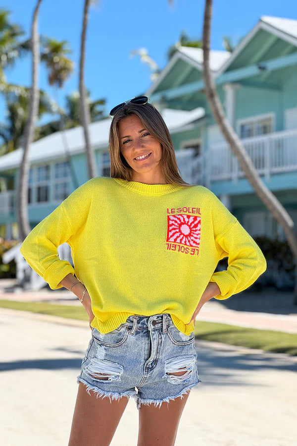 Yellow Le Soleil Lightweight Knit Sweater