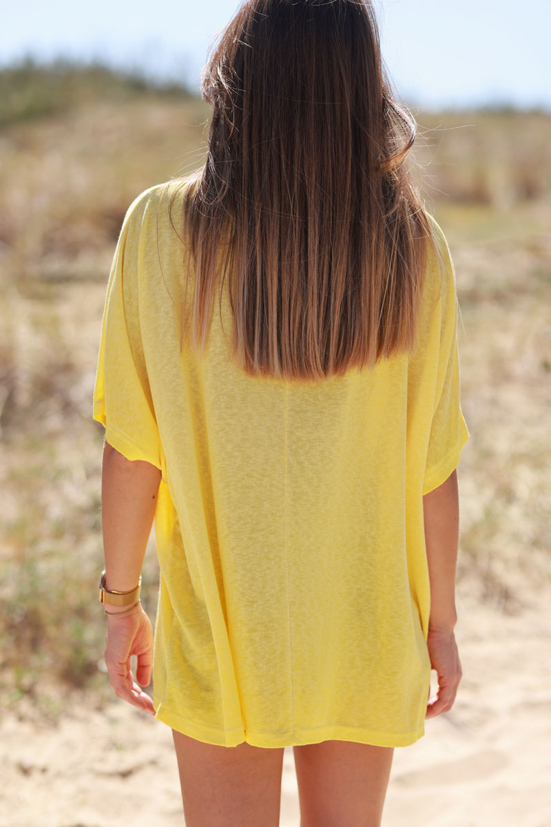 Yellow Relaxed Fit Batwing Super Soft T-Shirt