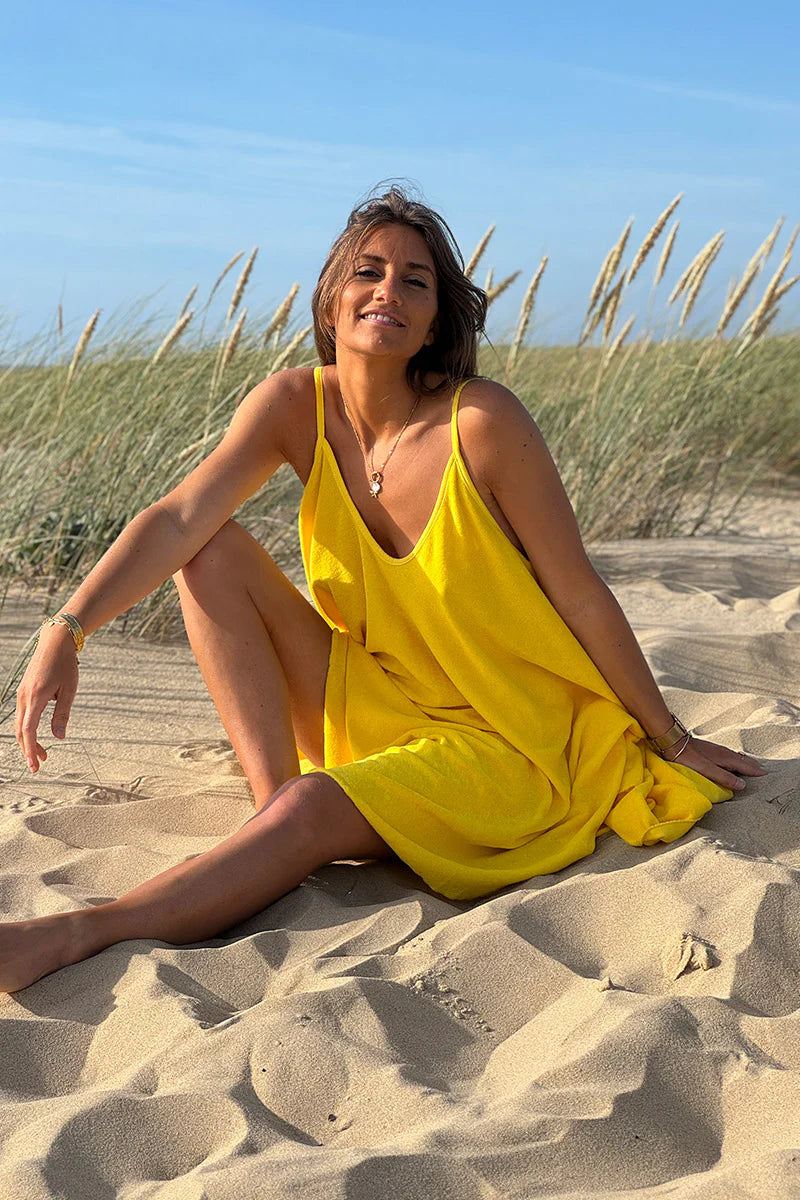 Yellow Terry Cloth Swing Dress
