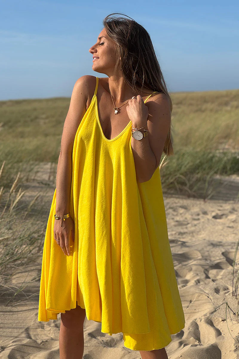 Yellow Terry Cloth Swing Dress